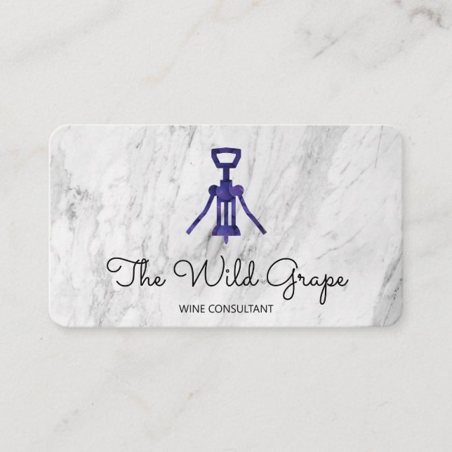 Corkscrew and Marble | Sommelier Business Card (Front)