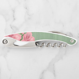 Corkscrew Bottle Opener Floral