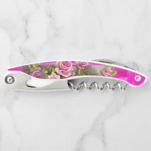 Corkscrew Bottle Opener Floral