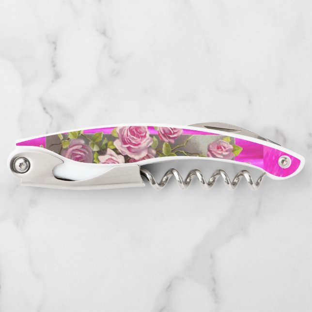 Corkscrew Bottle Opener Floral (Front)
