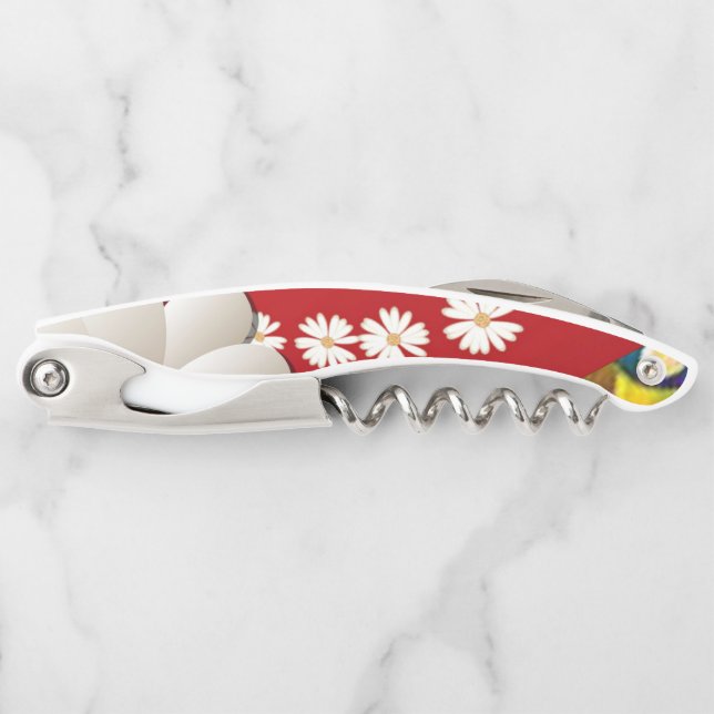Corkscrew Bottle Opener Floral (Front)