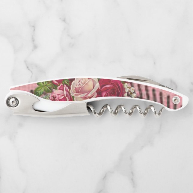 Corkscrew Bottle Opener Floral (Front)