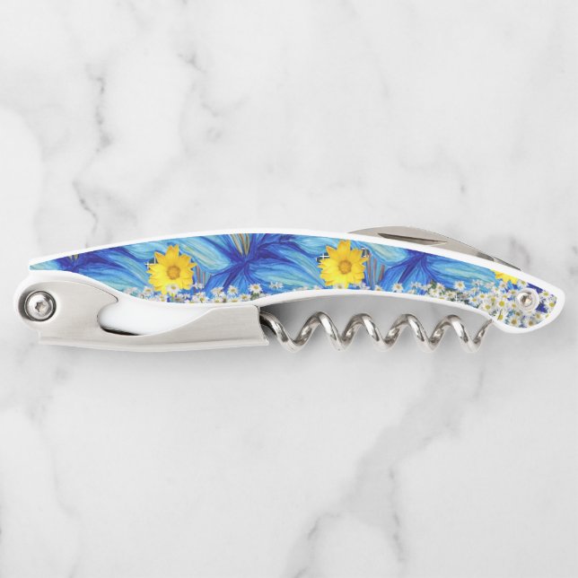 Corkscrew Bottle Opener Floral (Front)