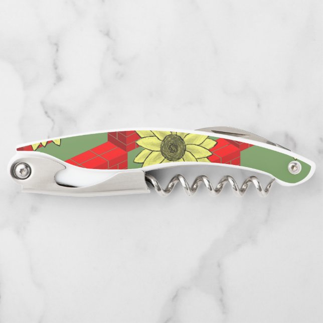 Corkscrew Bottle Opener Sunflower (Front)