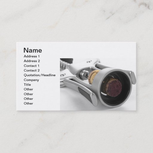 Customizable Corkscrew Business Card
