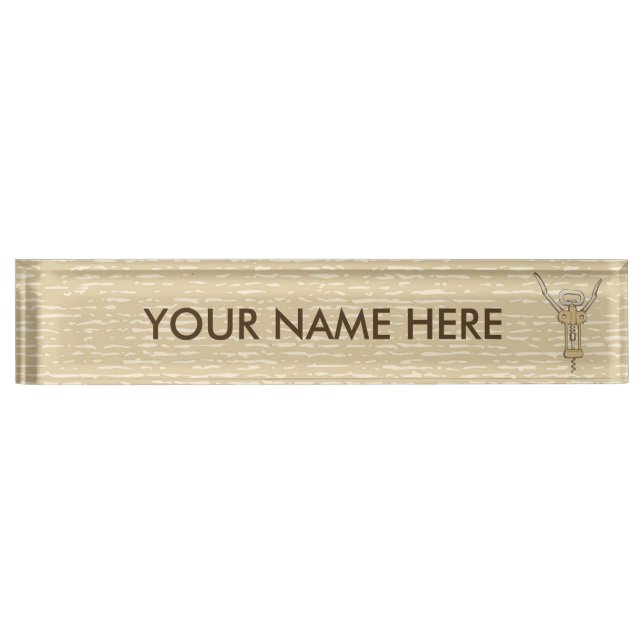 Corkscrew Desk Name Plate (Front)