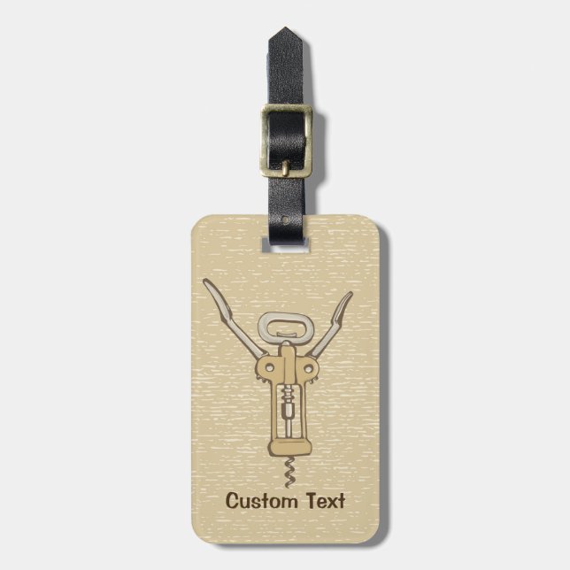 Corkscrew Luggage Tag (Front Vertical)