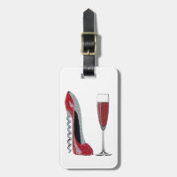 Corkscrew Red Stiletto and Red Wine Art