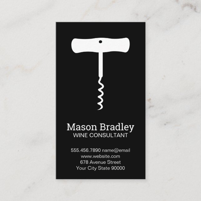 Corkscrew Wine opener Business Card (Front)