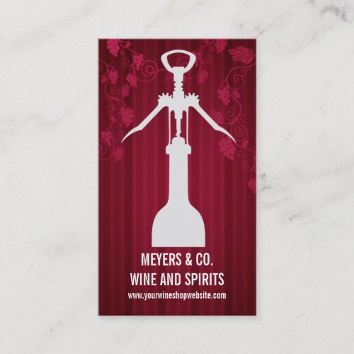 Corkscrew Wine Shop Business Card Templates