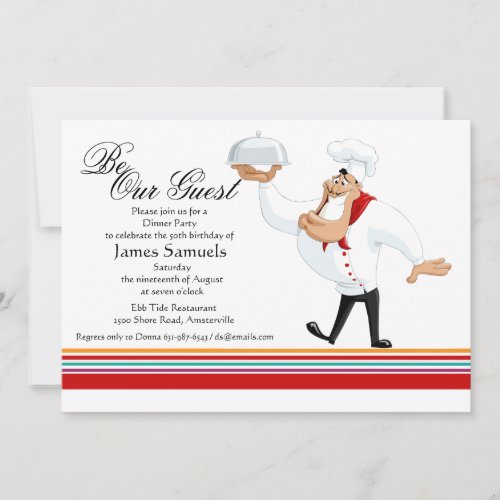 Corky Chef Dinner Party Invitation