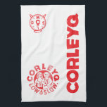 CorleyQ Kitchen Towel<br><div class="desc">Kitchen Towel (24" x 16") featuring the CorleyQ logo and the "Low & Slow" clock.</div>