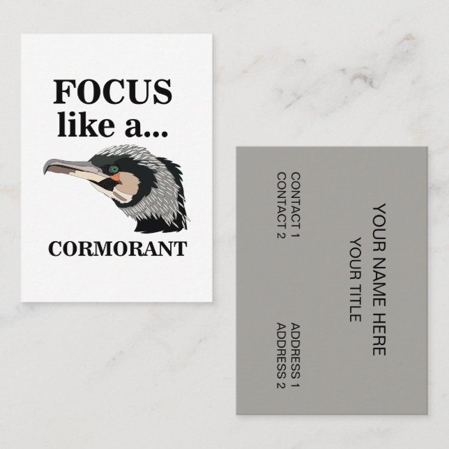 Cormorant Bird Focus Like A Cormorant  Business Card (Front/Back)