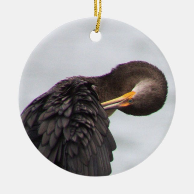 Cormorant Bird Ornament (Front)
