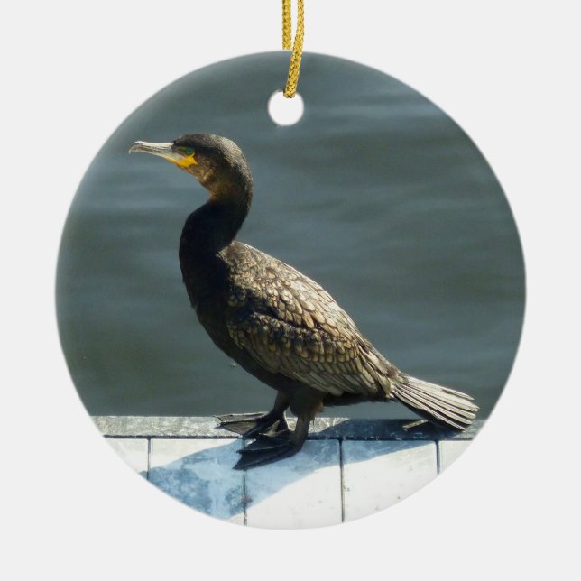 Cormorant Ceramic Ornament (Front)