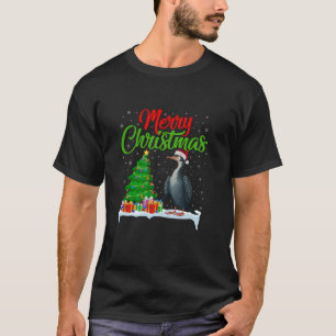 Cormorant Christmas Tree Lights Funny Xmas Cormora T-Shirt