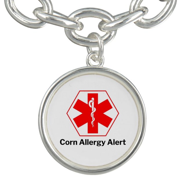 Corn Allergy Alert Charm Bracelet (Design)