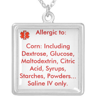 Corn Allergy Alert Necklace