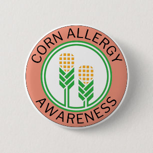 Corn Allergy Awareness Peach Logo Button
