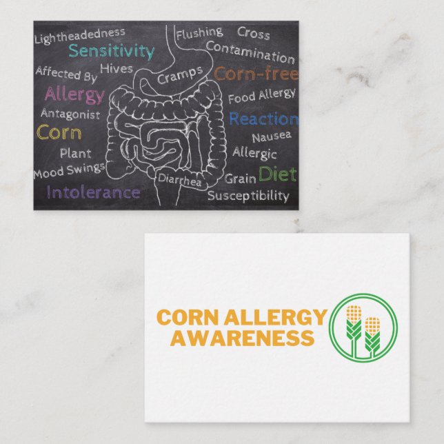 Corn allergy Awareness Promo Cards (Front/Back)