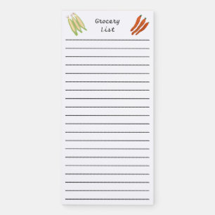 Corn and Carrots Grocery List Notepads