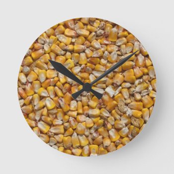 Corn Background Clock by Artnmore at Zazzle