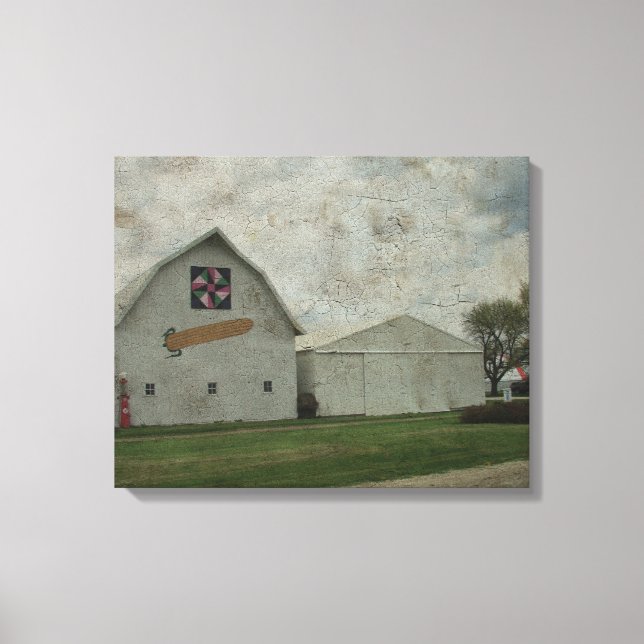 Corn Barn Crackle Canvas Print (Front)