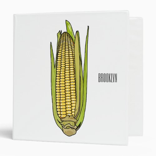 Corn cartoon illustration  3 ring binder