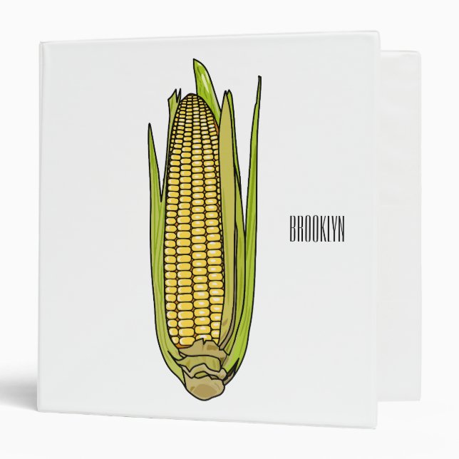 Corn cartoon illustration  3 ring binder (Front/Inside)