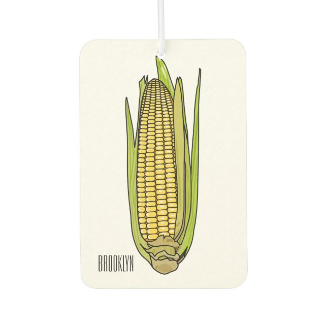 Corn cartoon illustration  air freshener (Front)