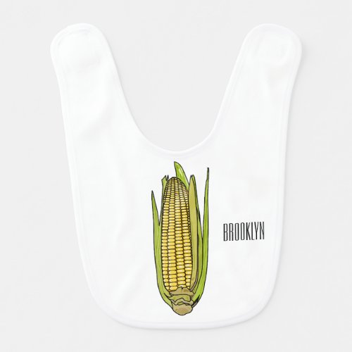 Corn cartoon illustration  baby bib