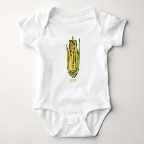 Corn cartoon illustration  baby bodysuit