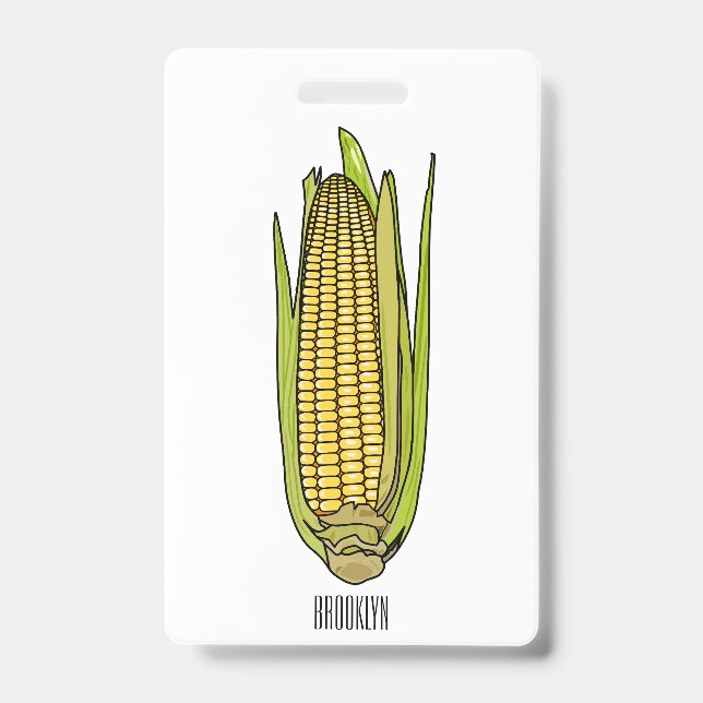 Corn cartoon illustration  badge (Front)