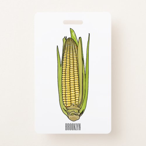Corn cartoon illustration  badge