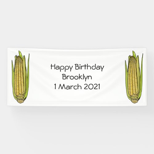 Corn cartoon illustration banner