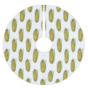 Corn cartoon illustration  brushed polyester tree skirt