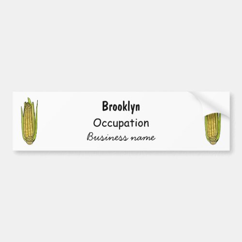 Corn cartoon illustration bumper sticker