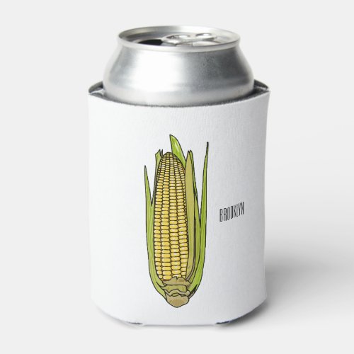 Corn cartoon illustration  can cooler