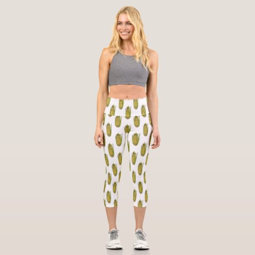 Corn cartoon illustration  capri leggings