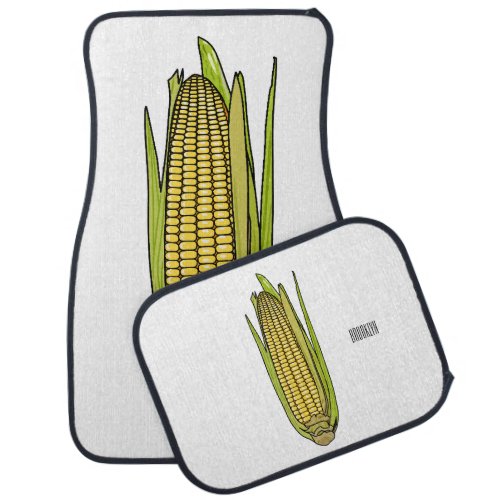 Corn cartoon illustration  car floor mat