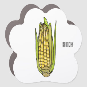 Corn cartoon illustration car magnet