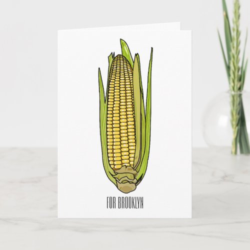 Corn cartoon illustration  card