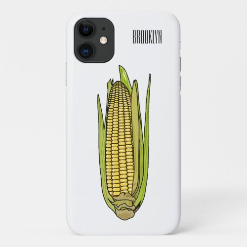 Corn cartoon illustration  iPhone 11 case