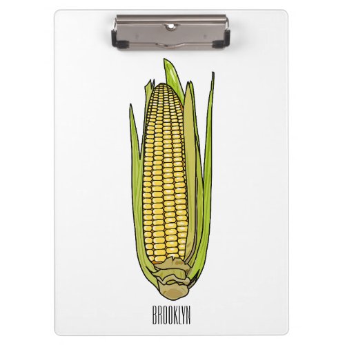 Corn cartoon illustration  clipboard