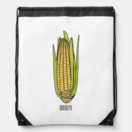 Corn cartoon illustration  drawstring bag