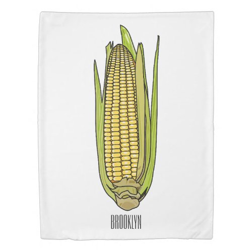 Corn cartoon illustration  duvet cover