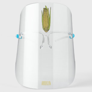 Corn cartoon illustration face shield
