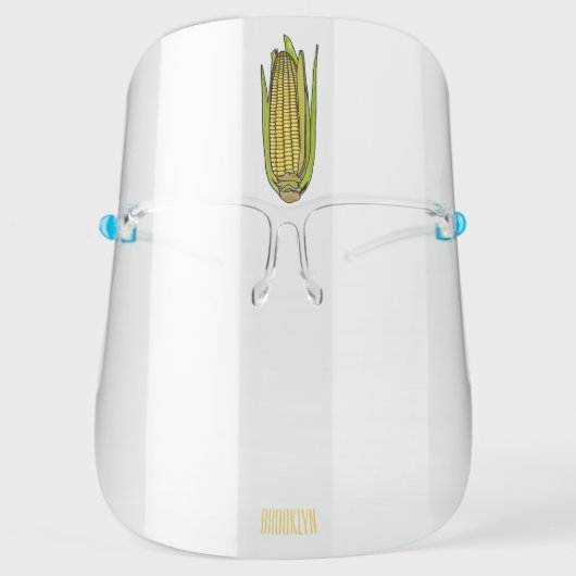 Corn cartoon illustration  face shield (Front)