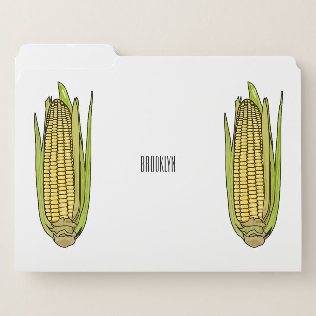 Corn cartoon illustration  file folder (Front Left)
