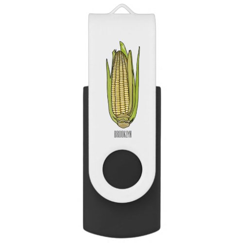 Corn cartoon illustration  flash drive